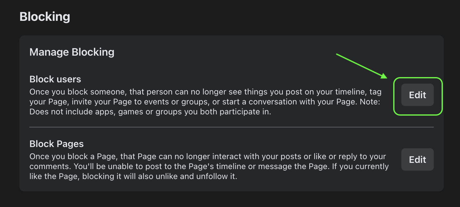 Block a User on a Facebook business page